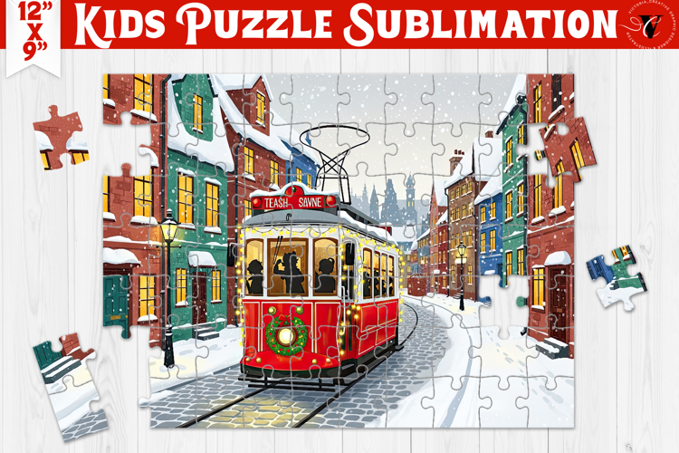 Kids puzzle | Christmas Scenes | Christmas tram
