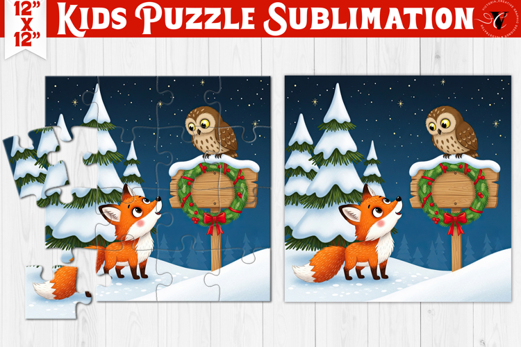 Kids puzzle | Christmas Scenes | Fox and Owl