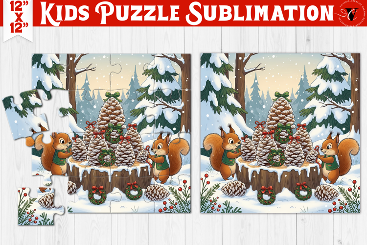 Kids puzzle | Christmas Scenes | Squirrels