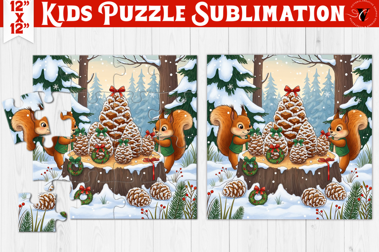 Kids puzzle | Christmas Scenes | Squirrels