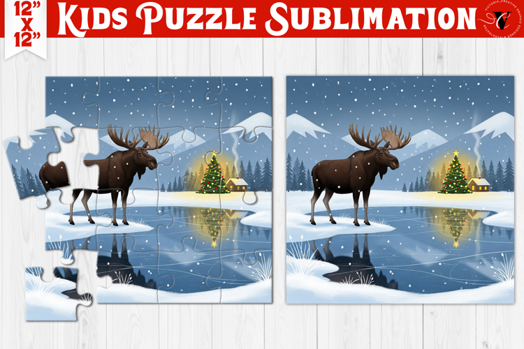 Kids puzzle | Christmas Scenes | Elk