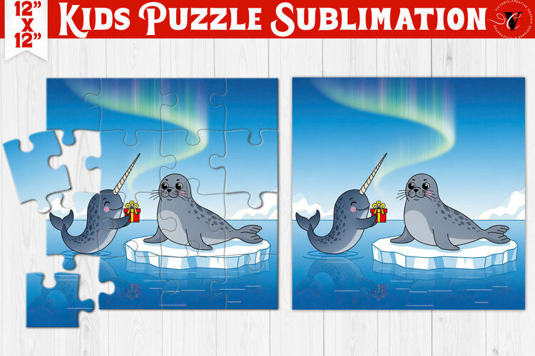 Kids puzzle | Christmas Scenes | Polar Animals example image 1