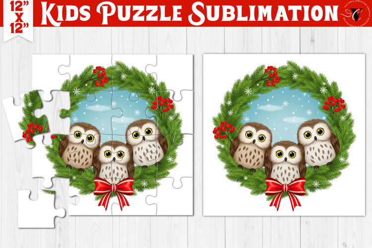 Kids puzzle | Christmas Scenes | Owls example image 1