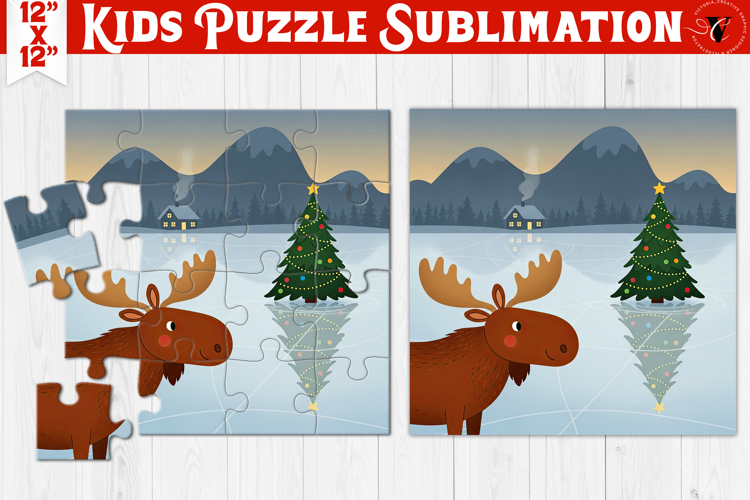 Kids puzzle | Christmas Scenes | Elk