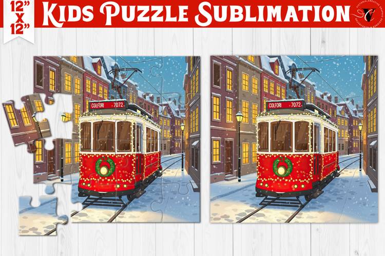 Kids puzzle | Christmas Scenes | Christmas tram