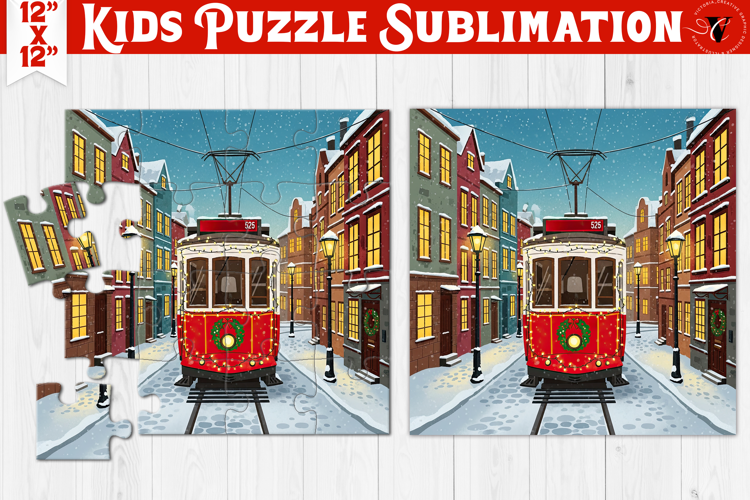 Kids puzzle | Christmas Scenes | Christmas tram