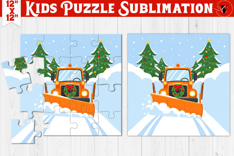 Kids puzzle | Christmas Scenes | Snow blower