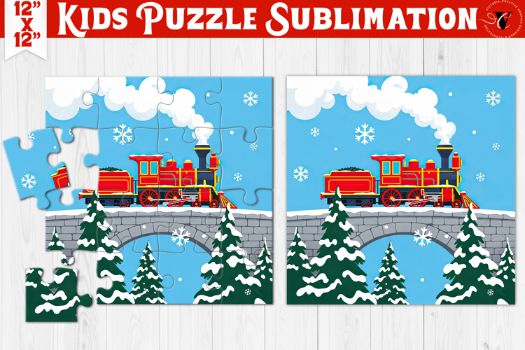Kids puzzle | Christmas Scenes | Christmas train