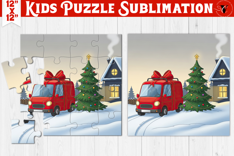 Kids puzzle | Christmas Scenes | Christmas car