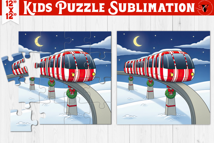 Kids puzzle | Christmas Scenes | Christmas monorail