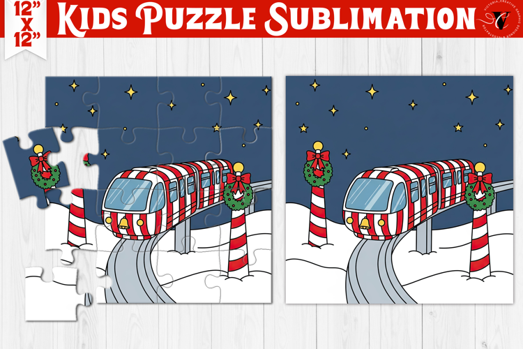 Kids puzzle | Christmas Scenes | Christmas monorail