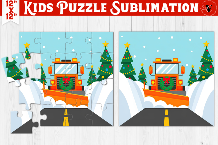 Kids puzzle | Christmas Scenes | Snow blower