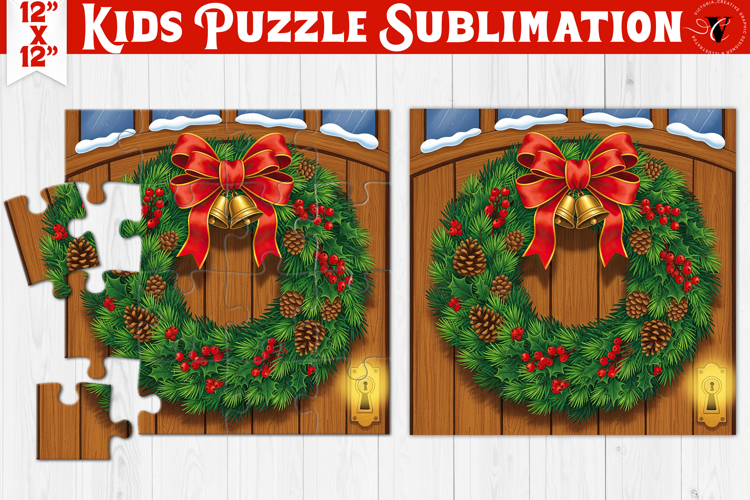 Kids puzzle | Christmas Scenes | Christmas wreath