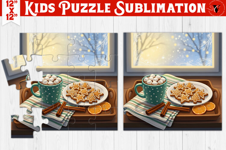 Kids puzzle | Christmas Scenes | Christmas treats example image 1
