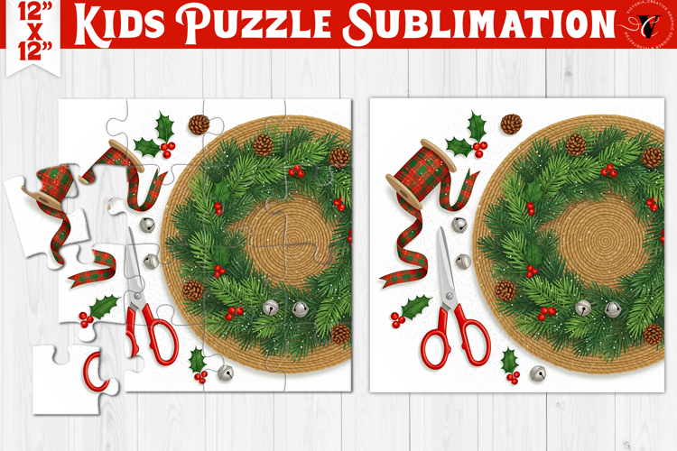 Kids puzzle | Christmas Scenes | Christmas wreath
