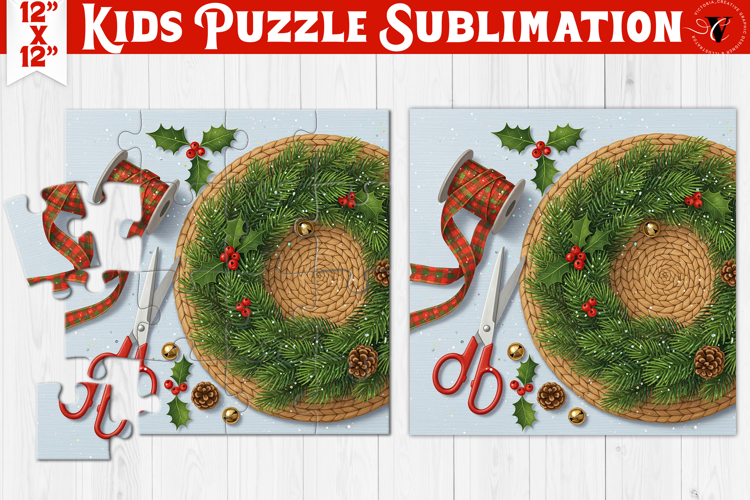 Kids puzzle | Christmas Scenes | Christmas wreath
