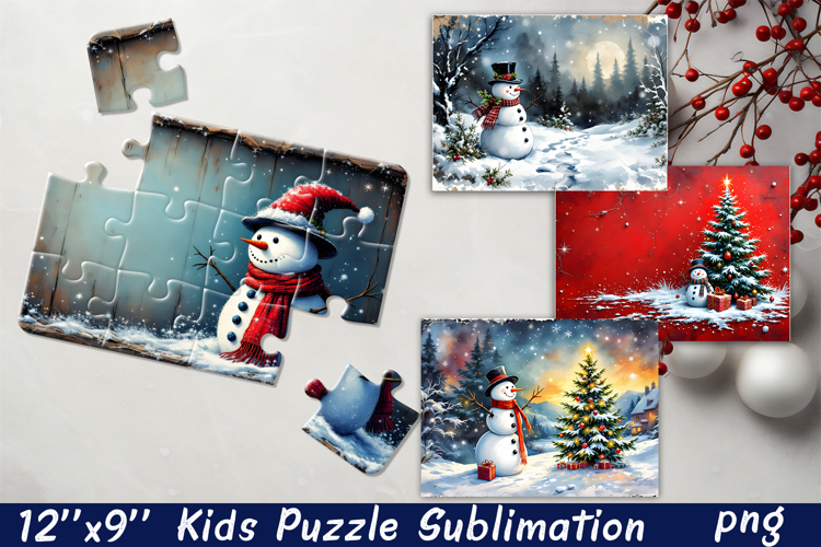 Christmas Puzzle PNG Kids Puzzle Sublimation Santa Puzzle