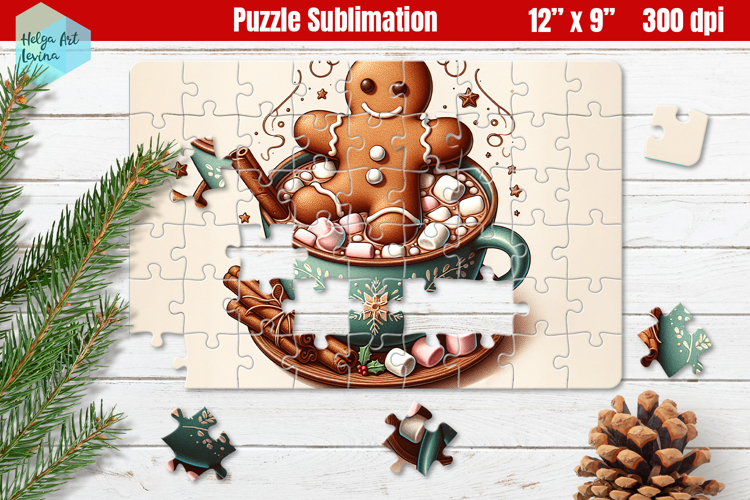 Gingerbread man Christmas Kids Puzzles Sublimation