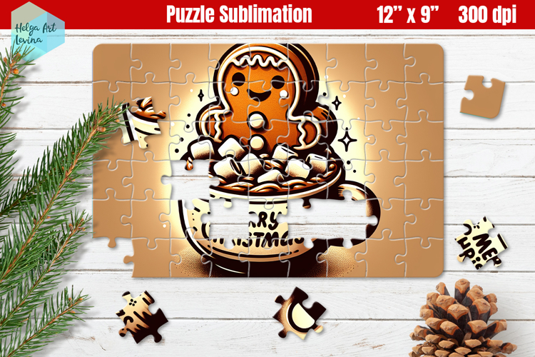 Gingerbread man Christmas Kids Puzzles Sublimation