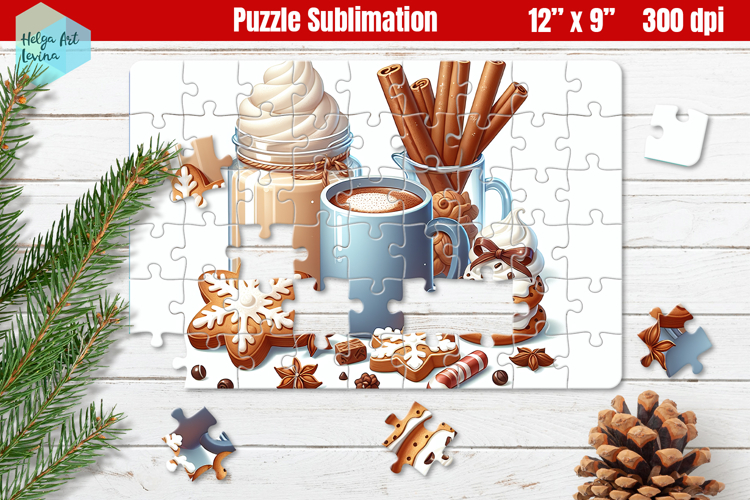 Hot drinks Christmas Kids Puzzles Sublimation