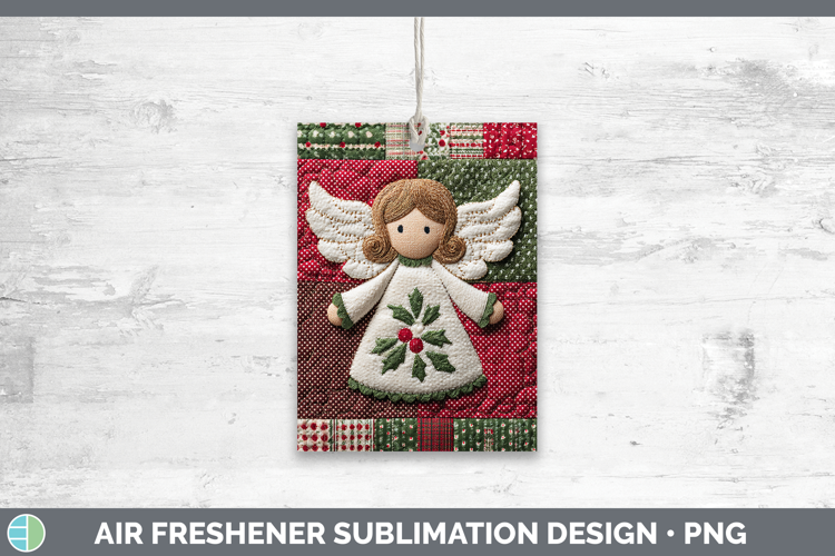 Angel Christmas Quilted Patchwork Air Freshener Sublimation