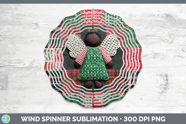 Angel Christmas Quilted Patchwork Wind Spinner Sublimation D