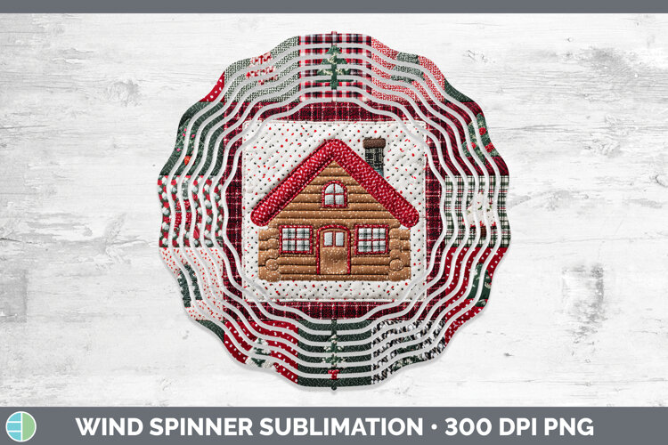 GorgeousChristmas Quilted Patchwork Wind Spinner design.