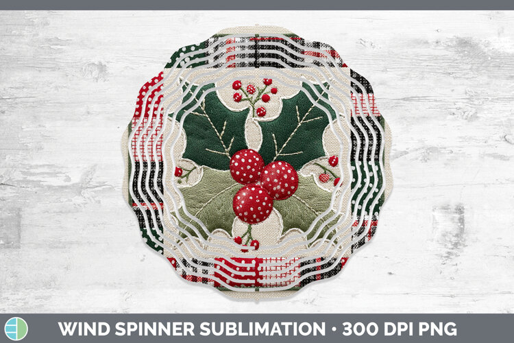 GorgeousChristmas Quilted Patchwork Wind Spinner design.