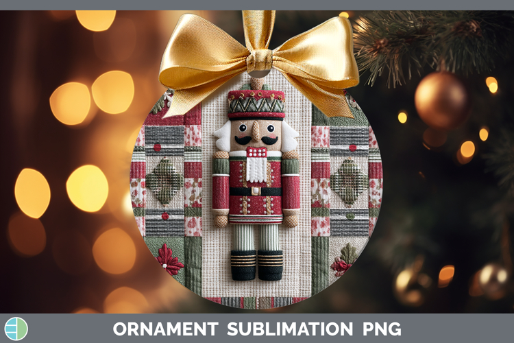 Nutcracker Christmas Quilted Patchwork Ornament Sublimation