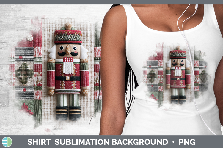 Nutcracker Christmas Quilted Patchwork Shirt Sublimation Des