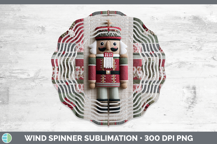 Nutcracker Christmas Quilted Patchwork Wind Spinner Sublimat