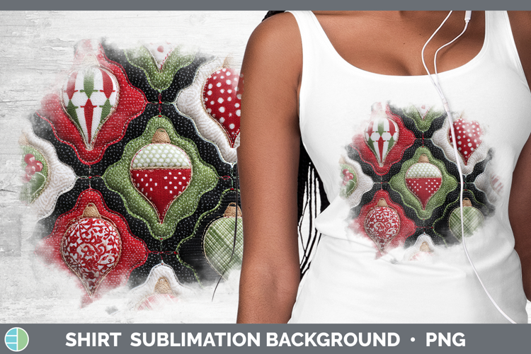 Ornaments Christmas Quilted Patchwork Shirt Sublimation Desi