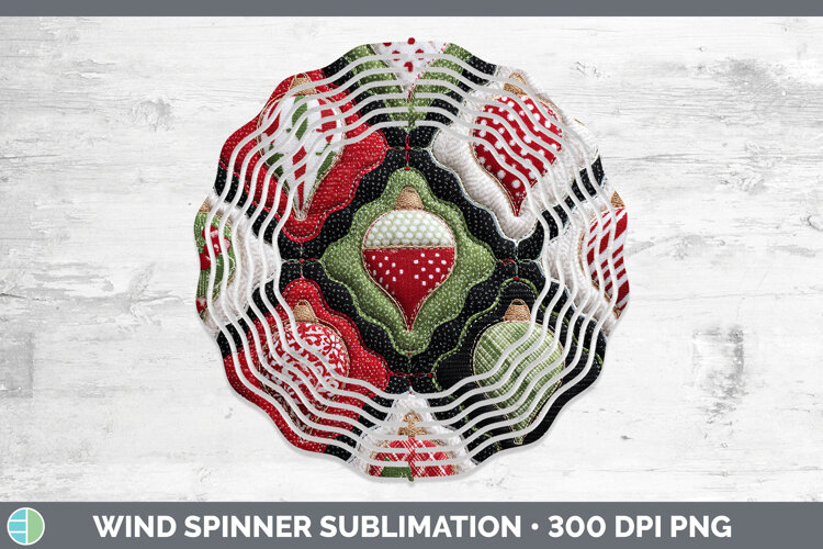 GorgeousChristmas Quilted Patchwork Wind Spinner design.