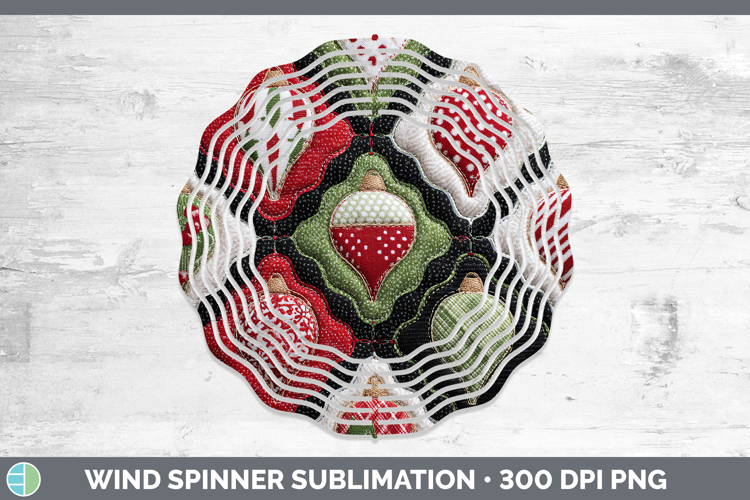 Ornaments Christmas Quilted Patchwork Wind Spinner Sublimati