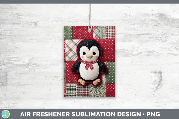 Penguin Christmas Quilted Patchwork Air Freshener Sublimatio