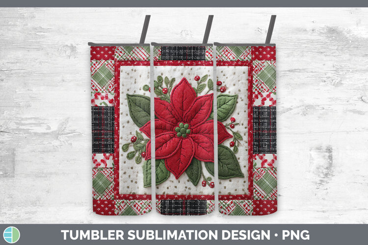 GorgeousChristmas Quilted Patchwork Tumbler design.