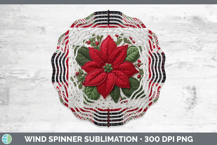 GorgeousChristmas Quilted Patchwork Wind Spinner design.