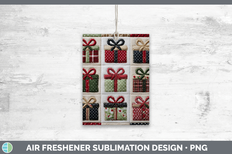 Presents Christmas Quilted Patchwork Air Freshener Sublimati