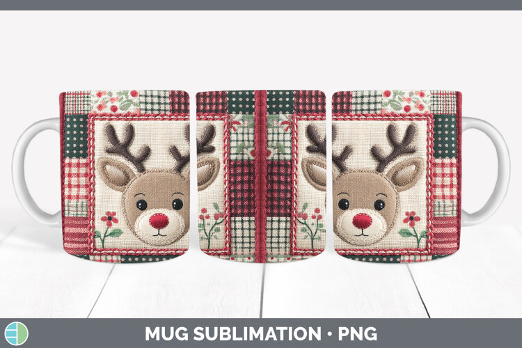 GorgeousChristmas Quilted Patchwork Mug Wrap design.