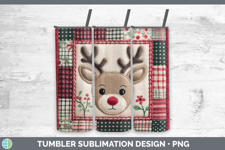 GorgeousChristmas Quilted Patchwork Tumbler design.