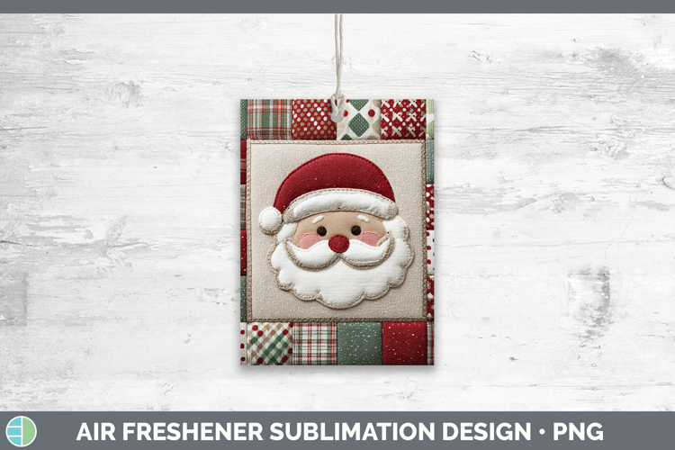 Santa Christmas Quilted Patchwork Air Freshener Sublimation