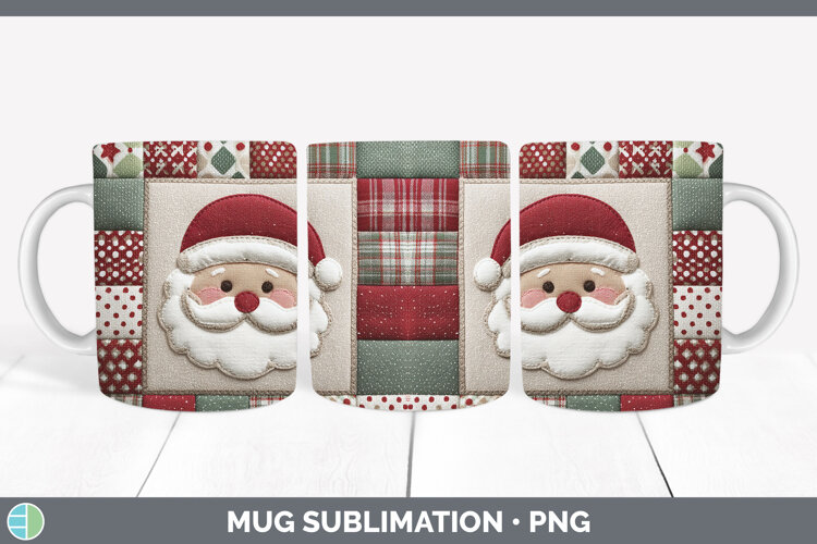 GorgeousChristmas Quilted Patchwork Mug Wrap design.