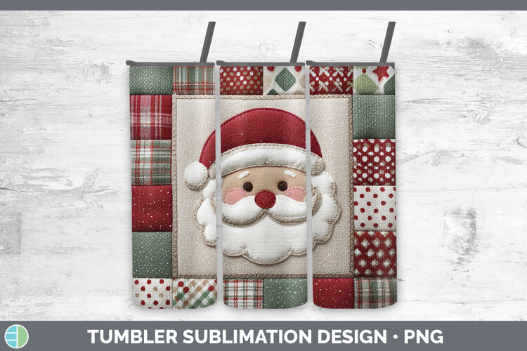 GorgeousChristmas Quilted Patchwork Tumbler design.