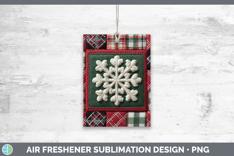 Snowflakes Christmas Quilted Patchwork Air Freshener Sublima