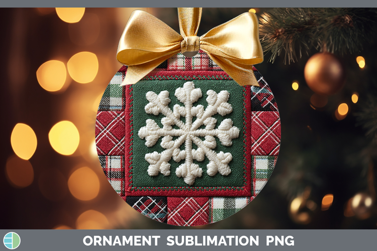 Snowflakes Christmas Quilted Patchwork Ornament Sublimation