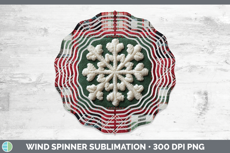 Snowflakes Christmas Quilted Patchwork Wind Spinner Sublimat