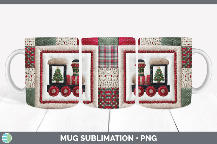 GorgeousChristmas Quilted Patchwork Mug Wrap design.