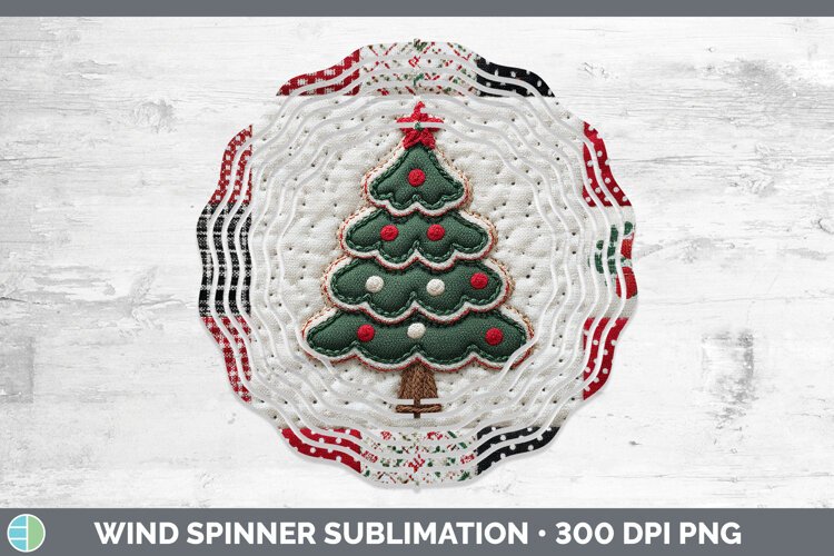 GorgeousChristmas Quilted Patchwork Wind Spinner design.