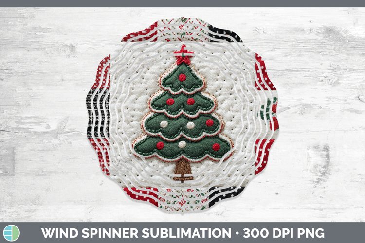 Tree Christmas Quilted Patchwork Wind Spinner Sublimation De