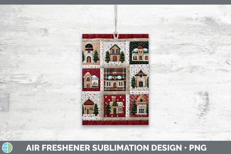 Village Christmas Quilted Patchwork Air Freshener Sublimatio